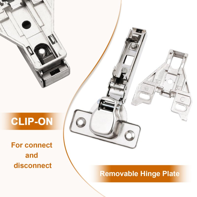 Probrico 1 Pairï¼ˆ2 Packï¼‰ Kitchen Cabinet Hinges for Face Frame Cabinet, Concealed Cabinet Hinges Brushed Satin Nickel with Mounting Screws - Image 3